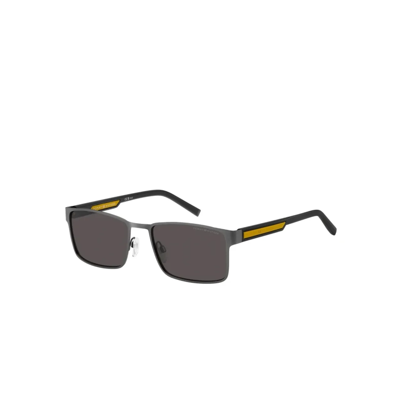 Quadratische Metallsonnenbrille in Grau Tommy Hilfiger