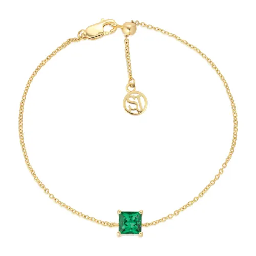 Quadrato Armband mit grünem Zirkonia Sif Jakobs Jewellery