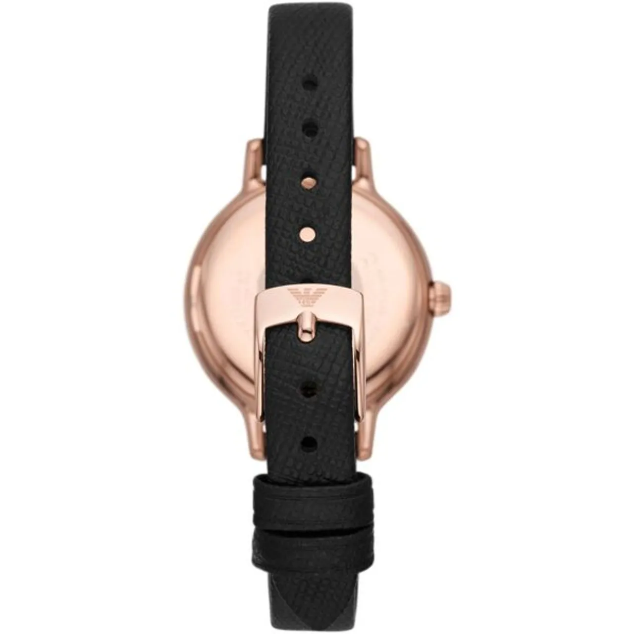 Quarzuhr EMPORIO ARMANI "AR11514" Armbanduhren rosegold (schwarz) Damen Quarzuhren Armbanduhr, Damenuhr, Perlmutt-Zifferblatt, Mondphase, analog