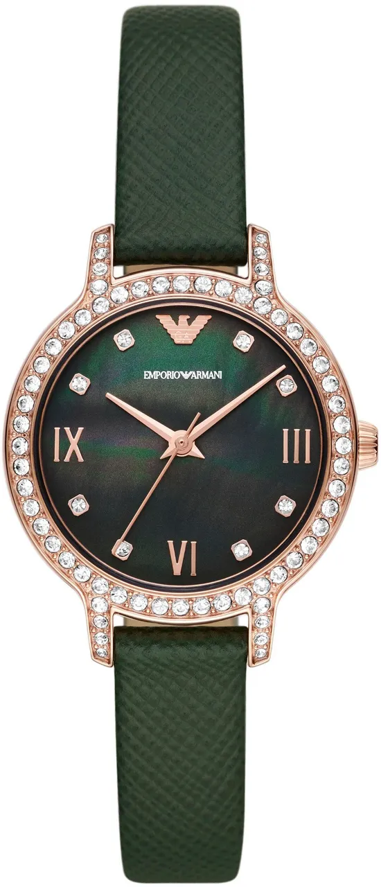 Quarzuhr EMPORIO ARMANI "AR11577" Armbanduhren grün Damen Quarzuhren