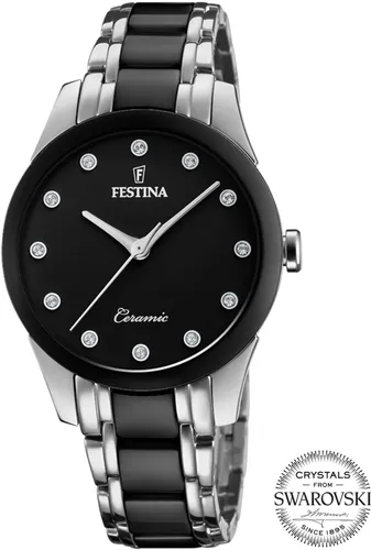 Quarzuhr FESTINA "F20499/3" Armbanduhren schwarz (silberfarben, schwarz) Damen Quarzuhren