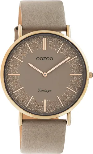 Quarzuhr OOZOO "C20130" Armbanduhren grau (taupe) Damen Quarzuhren