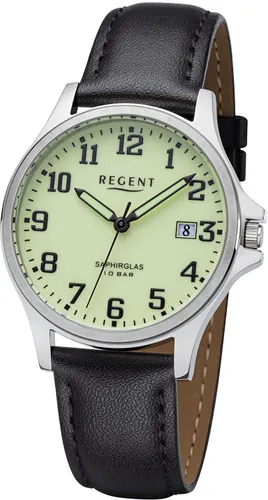 Quarzuhr REGENT "F1257 - 1915.44.17" Armbanduhren schwarz Herren Quarzuhren