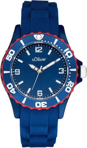 Quarzuhr S.OLIVER "2036495" Armbanduhren blau (dunkelblau) Kinder Kinderuhren
