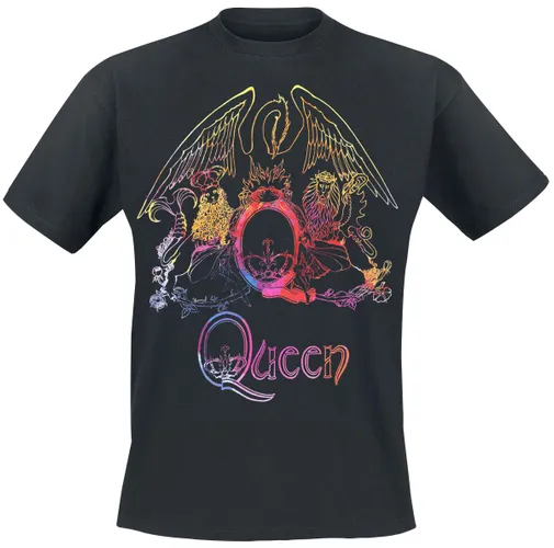 Queen Neon Pattern Crest T-Shirt schwarz in L