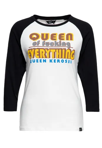 QueenKerosin Langarmshirt Queen Of F*cking Everything mit Print