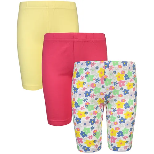 Radler-Shorts FLORIDA 3er-Pack in pink/gelb/geblümt