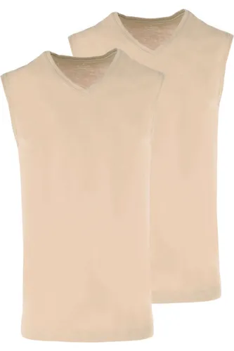 RAGMAN Body Fit T-Shirt V-Ausschnitt Doppelpack hautfarben, Einfarbig