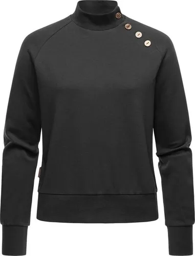 Ragwear Sweatshirt Majjorka Solid Damen Langarmshirt mit Rippbündchen und Zierknöpfen