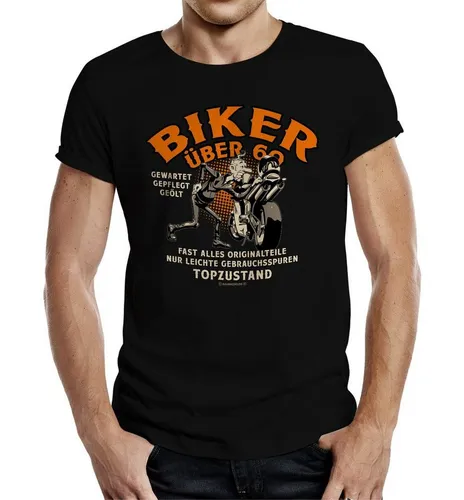 RAHMENLOS® T-Shirt als Geschenk für Motorradfahrer zum 60. Geburtstag - Biker über 60