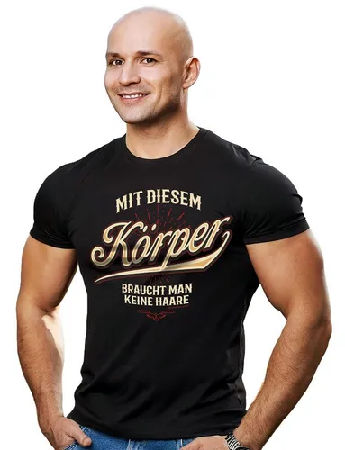 RAHMENLOS® T-Shirt für Männer mit Glatze: Mit diesem Körper braucht man keine Haare!