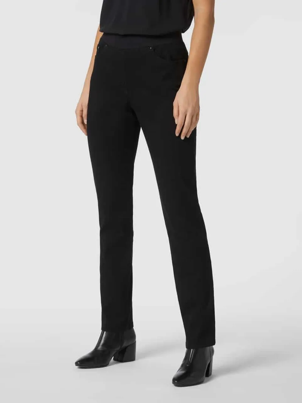 Raphaela By Brax Slim Fit 5-Pocket-Jeans mit elastischem Bund - 'Super Dynamic' in Black