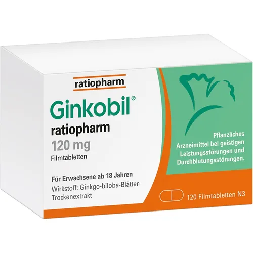 ratiopharm - GINKOBIL- 120 mg Filmtabletten Gedächtnis & Konzentration