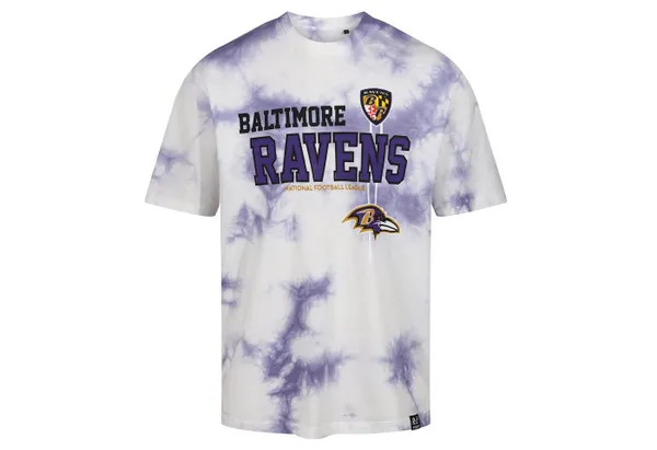 Recovered Print-Shirt Baltimore Ravens - NFL - Tie-Dye Relaxed T-Shirt, Badge Purple