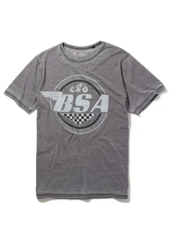 Recovered T-Shirt BSA Motorbike Wings Logo Mid Grey GOTS zertifizierte Bio-Baumwolle