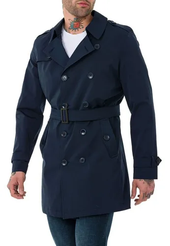 RedBridge Trenchcoat Red Bridge Herren Mantel Trenchcoat Jacke Light Version Navy Blau XXL Premium Qualität