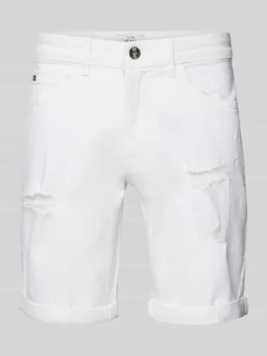 Redefined Rebel Regular Fit Jeansshorts im Destroyed-Look Modell 'PORTO' in Weiss
