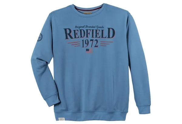 redfield Sweater Große Größen Redfield Sweatshirt hellblau Logo-Frontprint