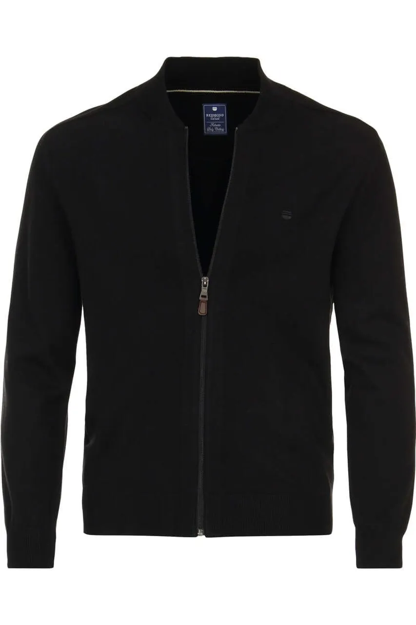 Redmond Casual Regular Fit Cardigan schwarz, Einfarbig