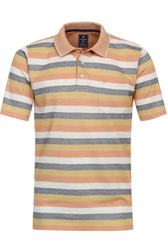 Redmond Casual Regular Fit Poloshirt Kurzarm orange/weiss