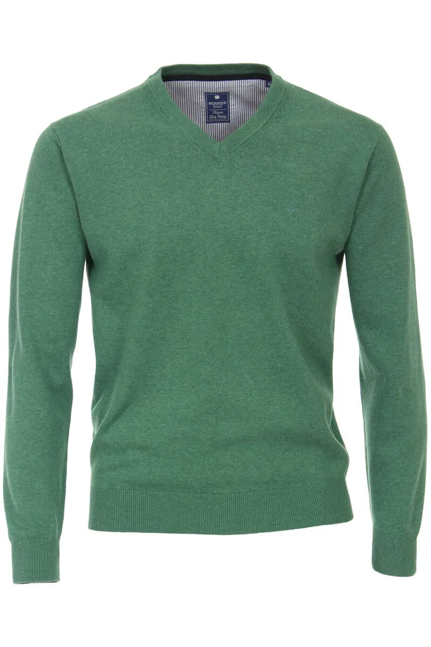 Redmond Casual Regular Fit Pullover hellgrün, Einfarbig