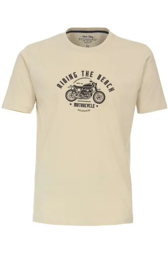 Redmond Casual Regular Fit T-Shirt Rundhals beige, bedruckt
