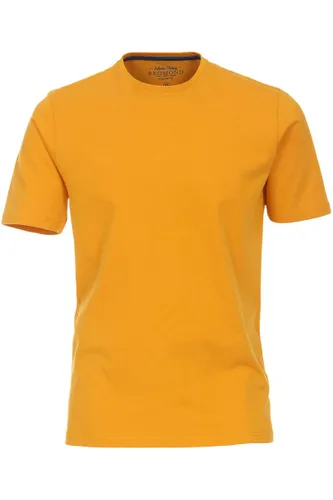 Redmond Casual Regular Fit T-Shirt Rundhals gelb, Einfarbig