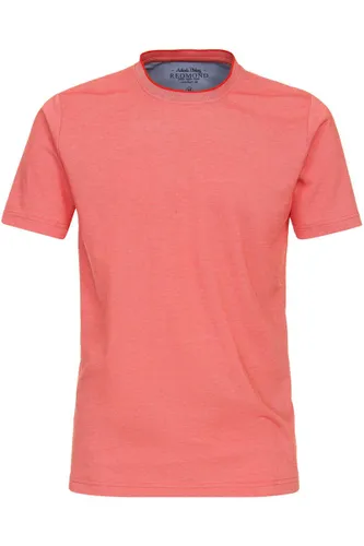 Redmond Casual Regular Fit T-Shirt Rundhals rot, Einfarbig