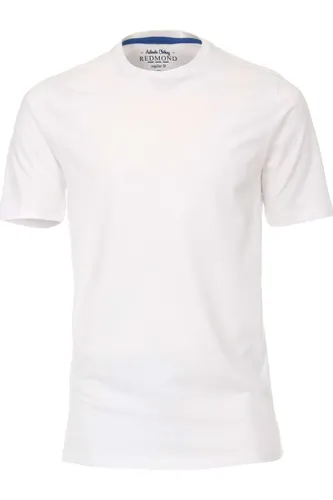 Redmond Regular Fit T-Shirt Rundhals weiss, Einfarbig