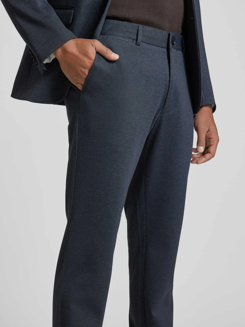 Regular Fit Anzughose mit Knopfverschluss Modell 'liam'