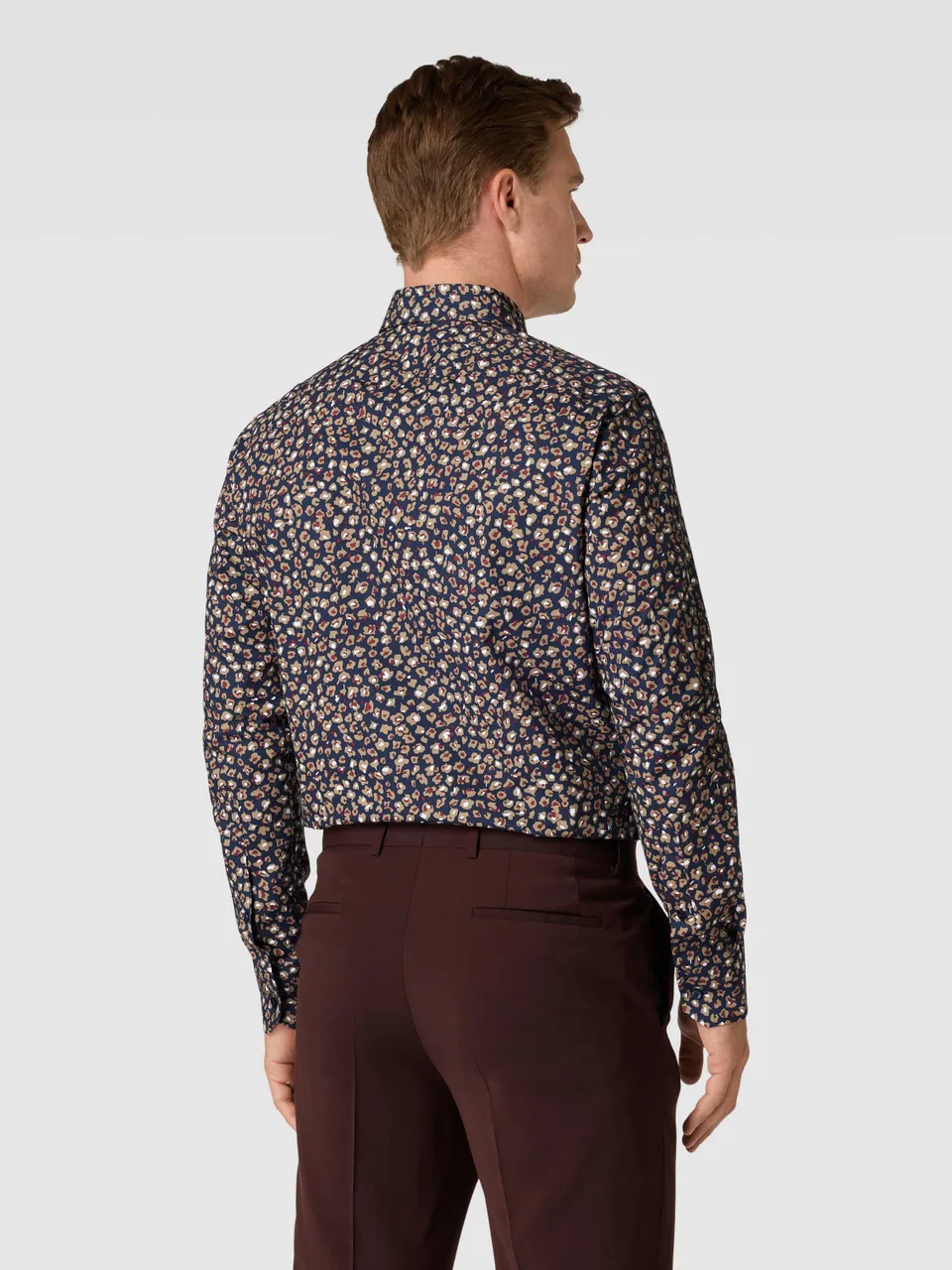 Regular Fit Business-Hemd mit Allover-Muster Modell 'Joe'