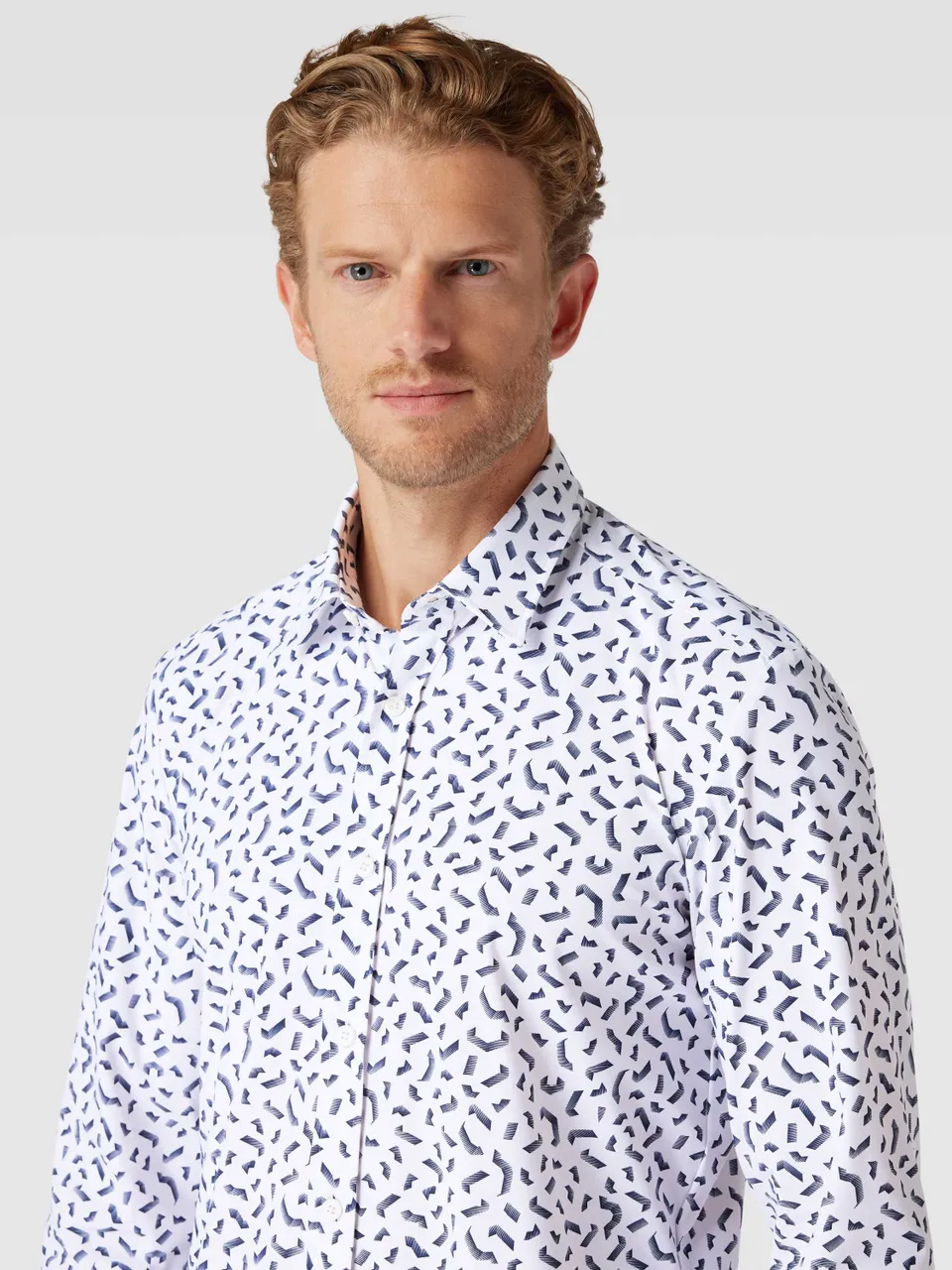 Regular Fit Freizeithemd mit Allover-Muster Modell 'Liam'