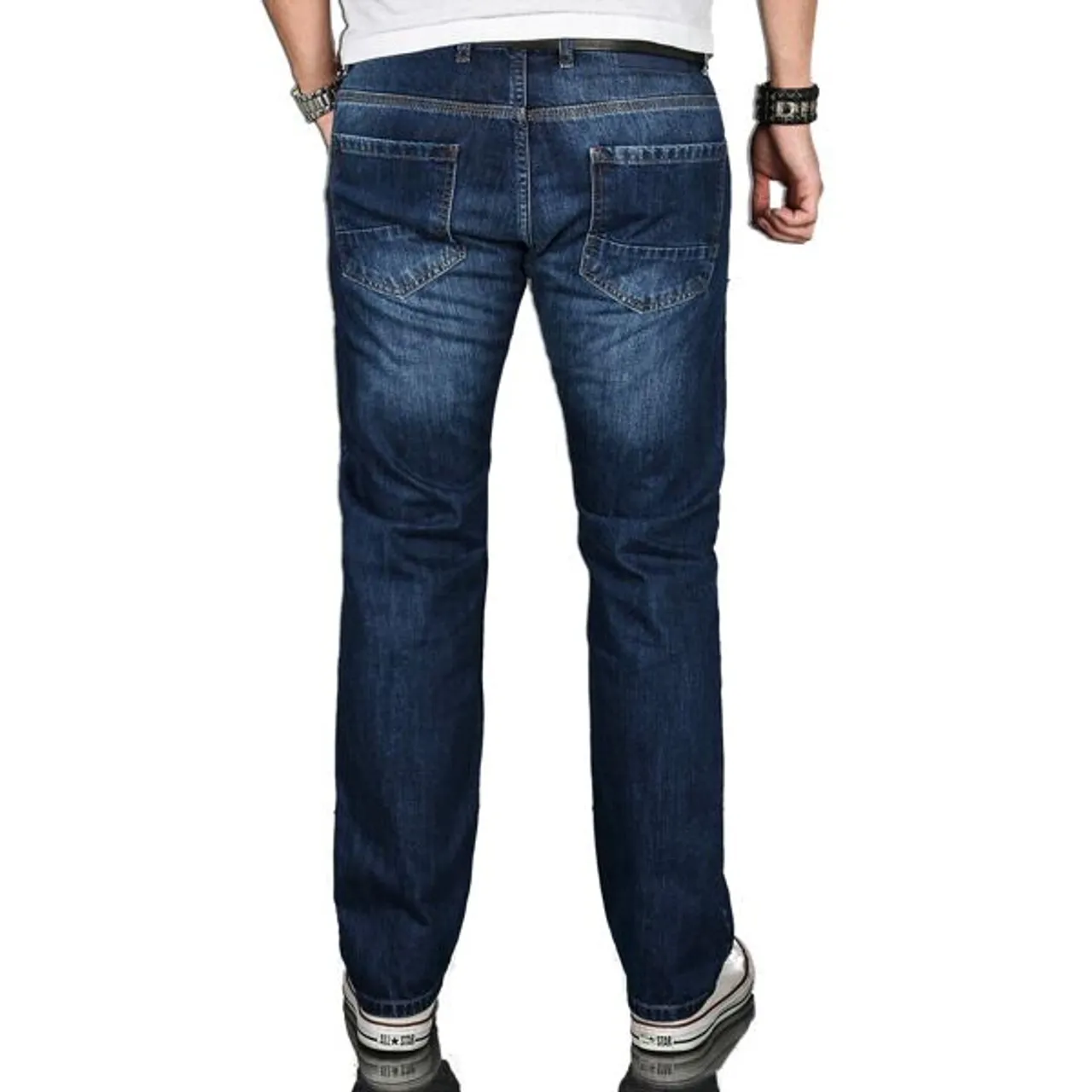 Regular-fit-Jeans ALESSANDRO SALVARINI "ASJulio" Gr. W32 L34, Länge 34, blau (as, 062, dunkelblau) Herren Jeans Regular Fit