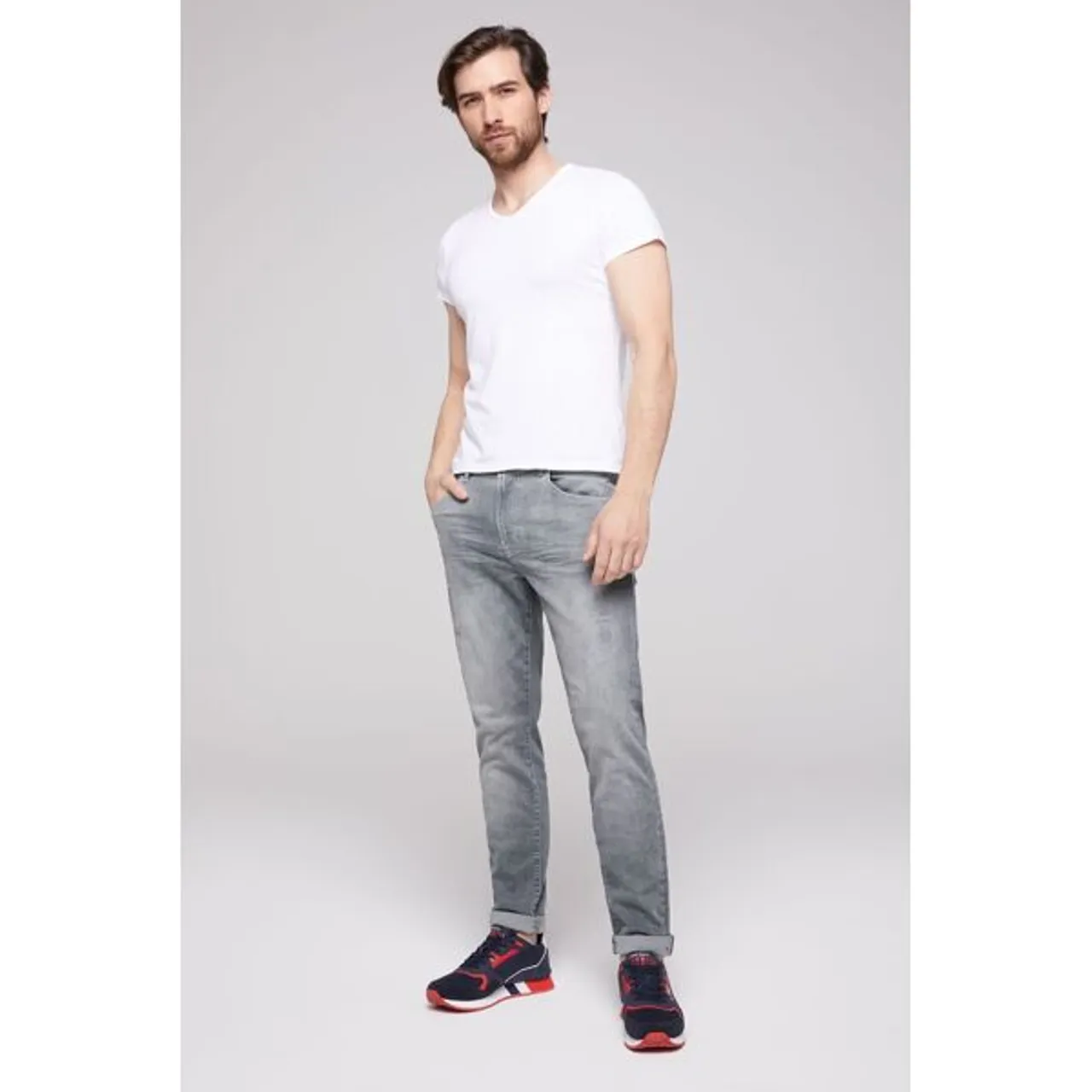Regular-fit-Jeans CAMP DAVID Gr. 32, Länge 34, grau Herren Jeans Regular Fit