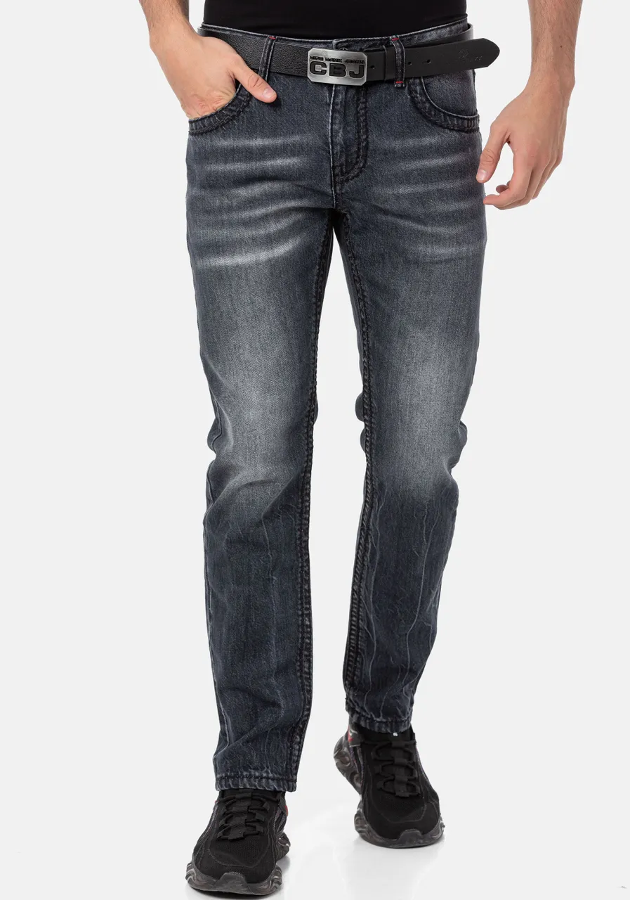 Regular-fit-Jeans CIPO & BAXX Gr. 29, Länge 32, grau (anthracite) Herren Jeans Regular Fit