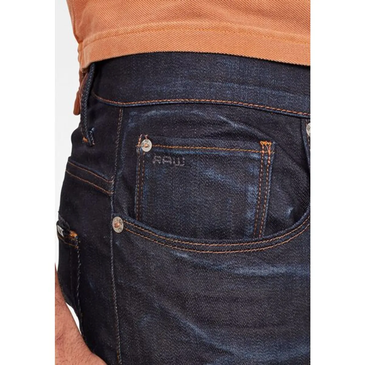 Regular-fit-Jeans G-STAR RAW "3301 Straight Tapered" Gr. 36, Länge 32, blau (dark, blue) Herren Jeans Regular Fit