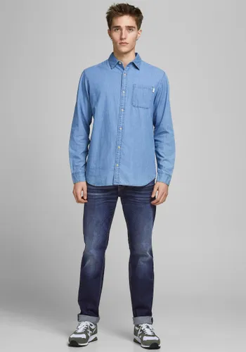 Regular-fit-Jeans JACK & JONES "CLARK JJORIGINAL" Gr. 30, Länge 34, blau (blue, used) Herren Jeans Regular Fit