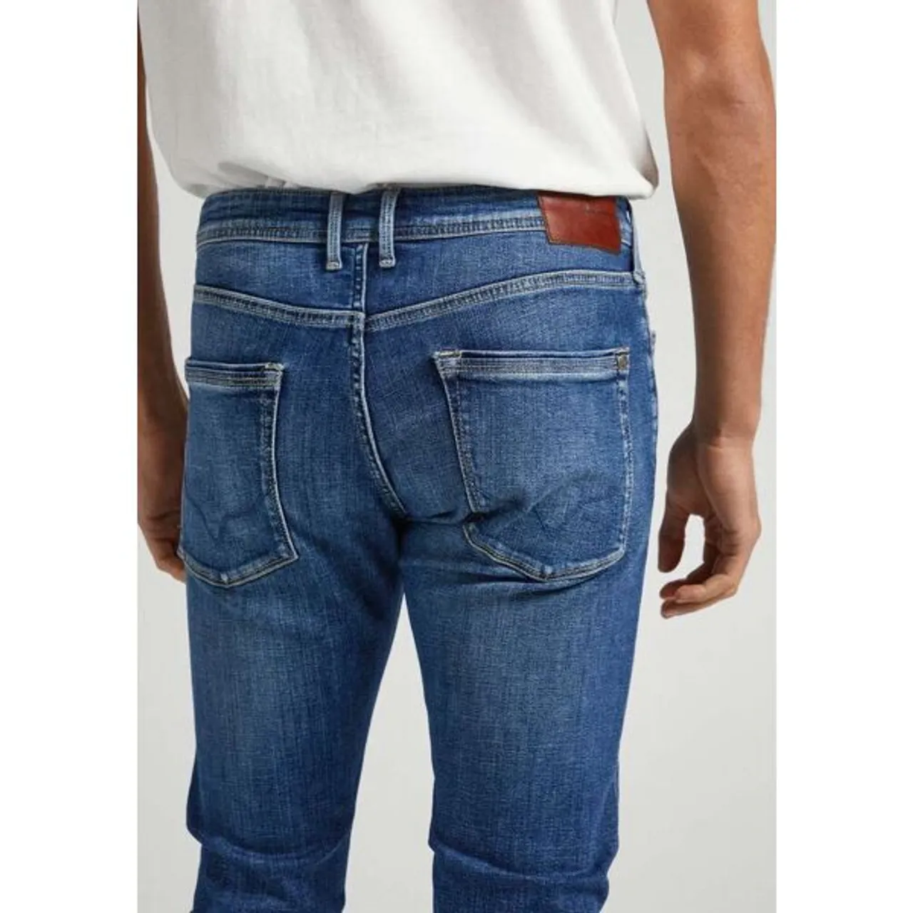 Regular-fit-Jeans PEPE JEANS "STANLEY" Gr. 33, Länge 34, blau (medium used powerfle) Herren Jeans Regular Fit