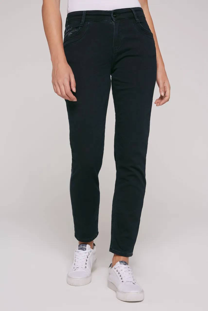 Regular-fit-Jeans SOCCX Gr. 30, Normalgrößen, blau Damen Jeans
