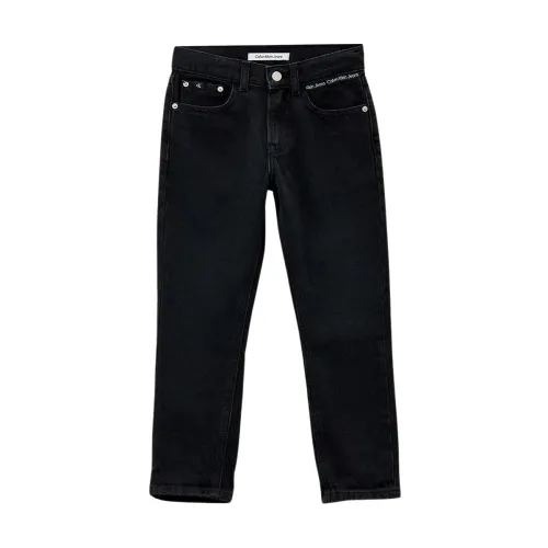 Regular Fit Schwarze Wasch Baumwoll Jeans Calvin Klein Jeans