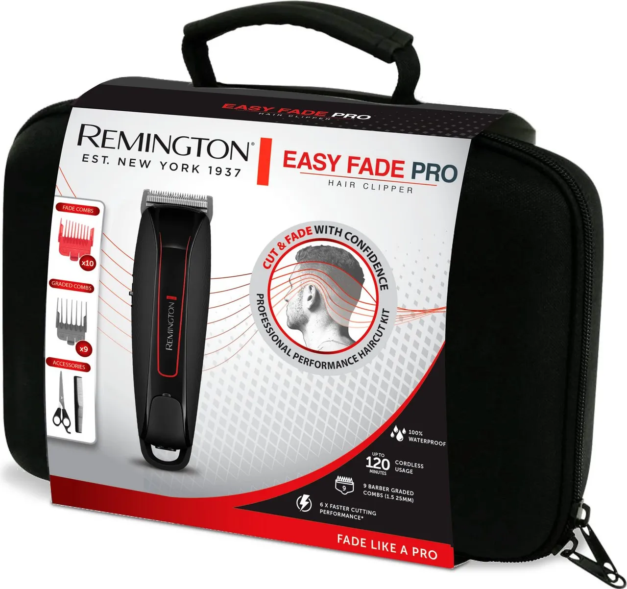 Remington Haarschneider Easy Fade Pro HC550, mit Barber-Fading-Technik, inkl. Schere & Kamm in Aufbewahrungstasche