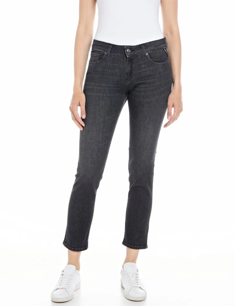 Replay Damen Jeans Faaby Flare-Fit Schlaghose mit Power