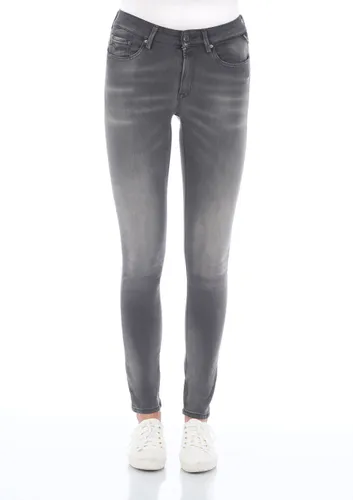Replay Damen Jeans Luzien - Skinny Fit - Hyperflex - Grau - Medium Grey