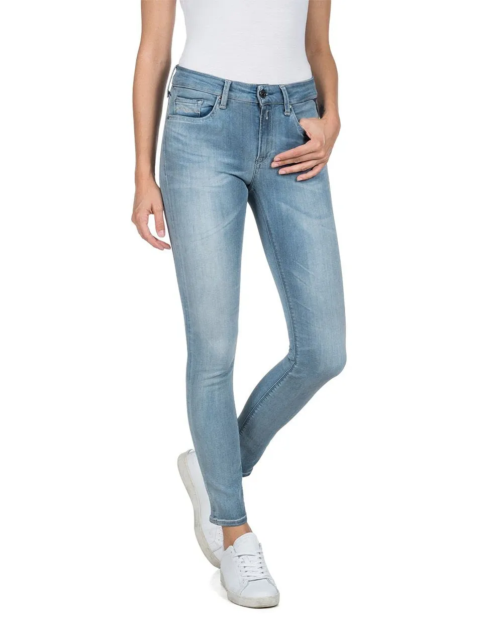 Replay Damen Jeans Luzien Skinny-Fit Hyperflex mit Stretch