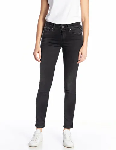 Replay Damen Jeans NEW LUZ - Skinny Fit - Schwarz - Black Denim Hyperflex