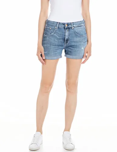 Replay Damen Jeans Shorts Anyta Baggy-Fit Bio