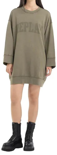 Replay Damen Kleid Sweatkleid mit Logo