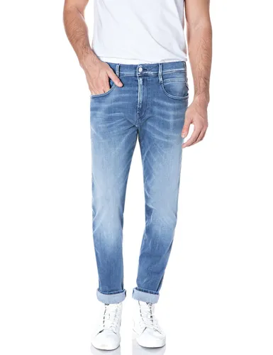Replay Herren Jeans Anbass - Slim Fit - Blau - Light Blue Hyperflex Denim