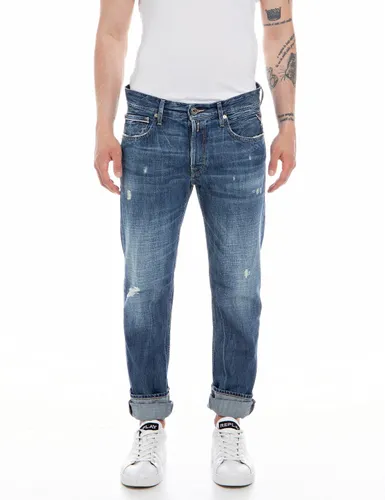 Replay Herren Jeans Grover Straight-Fit Aged aus