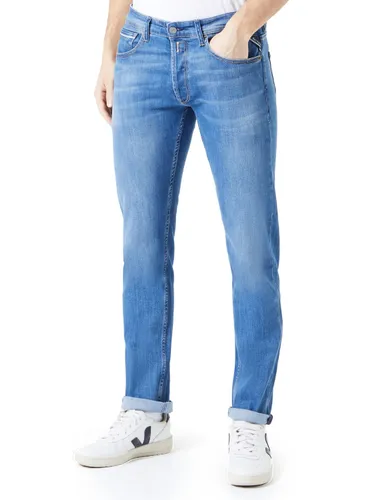 Replay Herren Jeans GROVER Straight Fit - Slim Leg - Blau - Medium Blue Denim